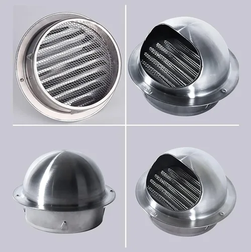 Vista 3 de 2 a 12 pulgadas, rejilla de ventilación de acero inoxidable, salida de ventilación de pared extractora, con malla, resistente a la intemperie