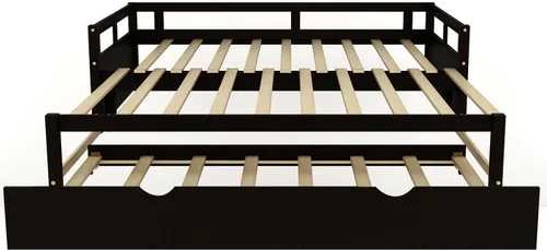 Vista 6 de Bellemave Sofá cama de madera con cama nido, marco extensible de cama individual a king, sofá cama de doble uso que ahorra espacio para dormitorio