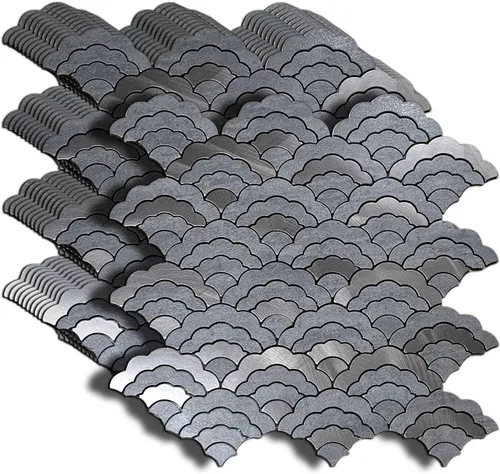 Vista 7 de XUANINY - 11 hojas de azulejos autoadhesivos para salpicaduras de metal, mosaico de aluminio en forma de nube 3D con adhesivo para decoración
