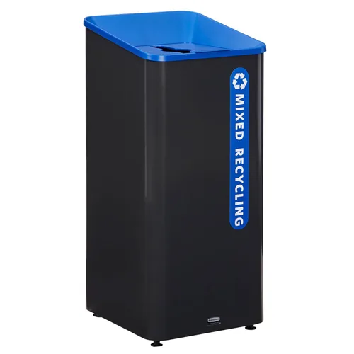 Vista 5 de Rubbermaid Commercial Products Sustain - Contenedor decorativo de 15 galones, negro/verde, interior para edificios de oficinas, patios de comida