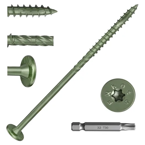 Vista 10 de FMhotu 100 Tornillos para Madera Negros con Cabeza de Estrella de 2-7/8 Pulgadas - Tornillos Resistentes al Óxido para Terrazas de Madera