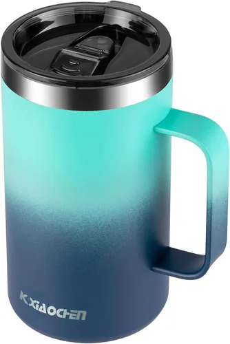 Vista 23 de KXIAOCHEN - Taza de café aislada de 20 onzas con tapa, taza de café de acero inoxidable, vaso de café de doble pared con aislamiento al vacío