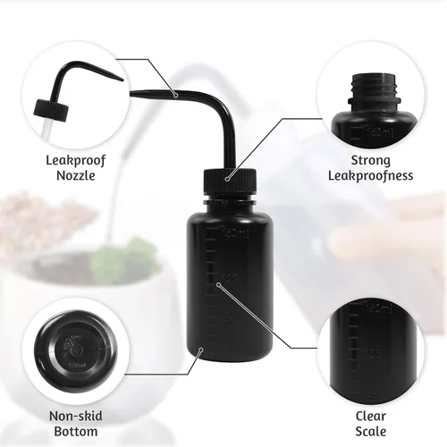 Vista 3 de Paquete de 4 botellas de lavado de tatuajes con difusor de chorro de agua (negro, 5.1 fl oz)