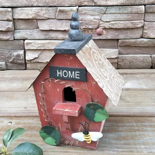 Vista 6 de Casa decorativa de 3 pájaros loros