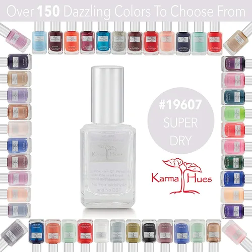 Vista 2 de karma organic Fórmula natural de secado rápido: capa de esmalte de uñas de secado rápido para cualquier esmalte de uñas