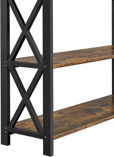 Vista 6 de Yaheetech Mesa consola con cajón, mesa de sofá con estantes de almacenamiento, mesas de entrada de 39.5 pulgadas con marco de metal, para sala