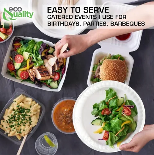 Vista 7 de EcoQuality Platos de papel desechables blancos de 6 pulgadas, sin revestimiento, pequeños, platos de papel blanco desechables para todos los días