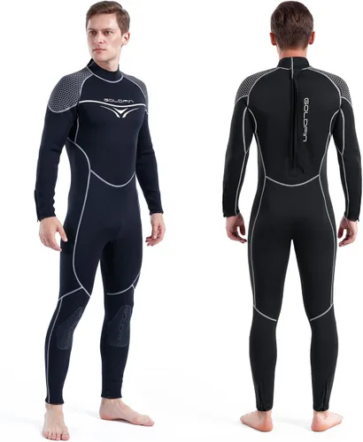 Vista 8 de GoldFin Traje de neopreno para hombre, 0.118 pulgadas (0.118 in) con cremallera trasera para mantener el calor en agua fría