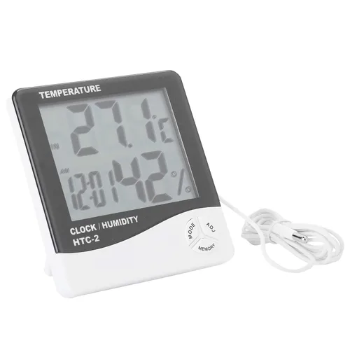 Vista 9 de Termómetro higrómetro para interiores y exteriores, temperatura digital, pantalla LCD, medidor de humedad, medidor de humedad, herramientas