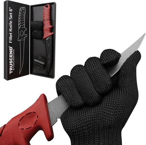 Vista 9 de TRUSCEND Cuchillo deshuesador con funda protectora, cuchillos de chef de acero inoxidable afilados para deshuesar, filetear, recortar piel Negro-7