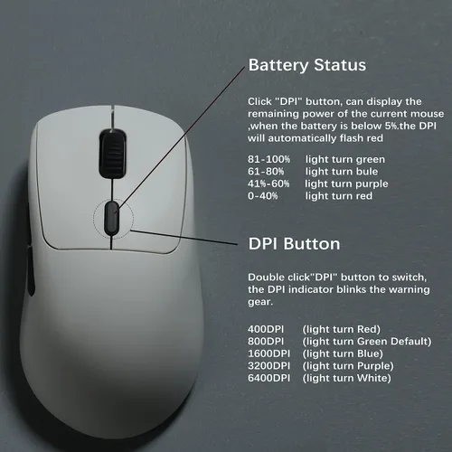 Vista 3 de WAIZOWL OGM Pro Mouse de 2.40 oz, ligero, inalámbrico, tres modos, ergonómico, para PC, computadora gamer, sensor óptico PAW3395 (botón negro)