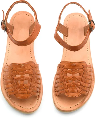 Vista 5 de Sandalias Mexicanas de Piel Geniune con Correa de Tobillo para Mujer - Modelo 1031