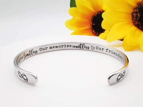 Vista 108 de Pulseras inspiradoras para mujer, joyería de acero inoxidable, con refranes, pulsera motivacional con mensaje oculto, pulseras grabadas para mejor