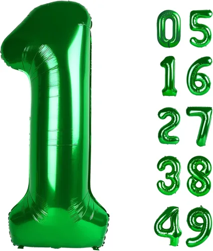 Vista 257 de Globo negro de 40 pulgadas con números del 0 al 9 (cero-nueve), globo de cumpleaños de gran tamaño, globo de helio de aluminio con números grandes