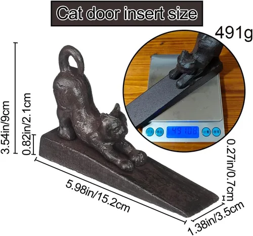 Vista 2 de YukaBa Home Locomotion - Tapón para puerta de gato, color negro