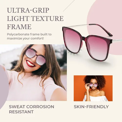 Vista 6 de Duco - Lentes de sol redondos vintage para mujeres y hombres con protección UV de moda para la playa
