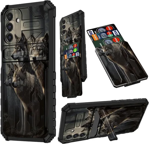Vista 44 de Funda para Samsung A13 5G, Galaxy A13 5G con tarjetero desmontable atril resistente a prueba de golpes funda protectora para Samsung Galaxy A13 Gato