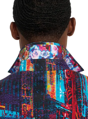 Vista 6 de Robert Graham Camisa tejida de manga corta Hustle N Bustle para hombre