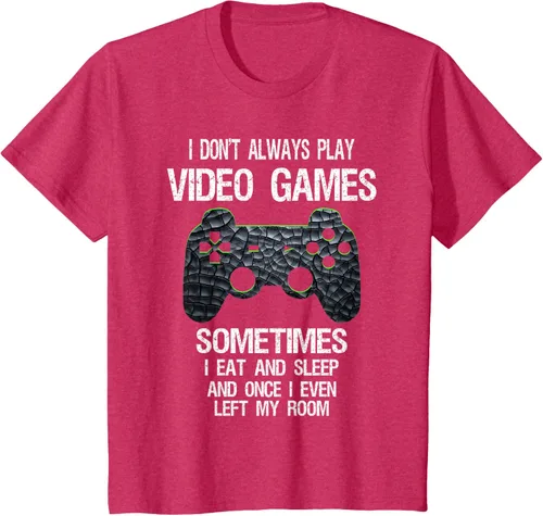Vista 84 de Funny Gamer Video Games - Camiseta para niños y adolescentes, ajuste clásico, color negro, mezcla de algodón, Negro