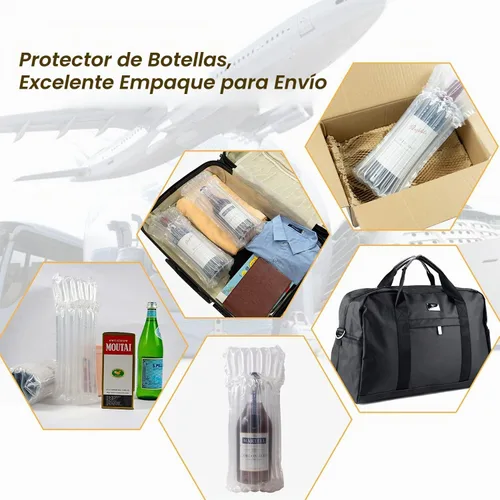 Vista 9 de Bolsas protectoras para botellas de vino, equipaje para viajes en avión, paquete de 18 unidades inflables, para envío de botellas de licor, embalaje