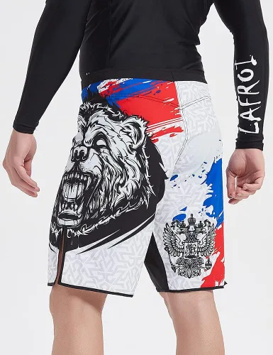 Vista 5 de LAFROI QJK01 - Pantalones cortos de boxeo para hombre con cordón y bolsillo