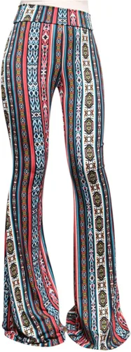 Vista 29 de ShopMyTrend - Pantalones de yoga largos con piernas anchas y acampanadas estilo palazzo, con cintura alta, para mujer
