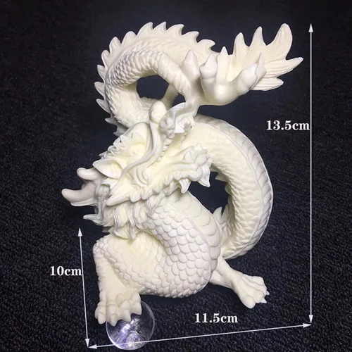 Vista 2 de Estatua de dragón chino de Feng Shui, dragón con escultura de estatua de cuentas para decoración de oficina en casa, colección de arte, elección