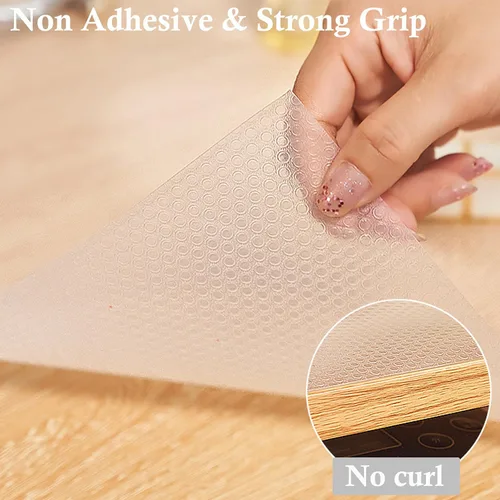 Vista 3 de Revestimiento de estante para armarios de cocina de 10 pulgadas de ancho x 20 pies, no adhesivos, antideslizantes, impermeables, de agarre fuerte