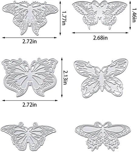 Vista 2 de 6 troqueles de corte de mariposas para hacer tarjetas, troqueles de mariposa retro, animales, insectos, fondo, plantilla de estampado, herramienta