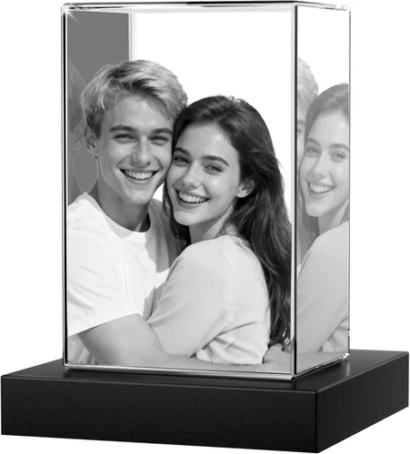 Vista 18 de Foto de cristal 3D con forma de corazón personalizada, regalo de imagen de cristal grabada con láser para papá, marido, abuelo, día del padre