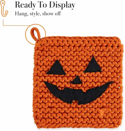 Vista 4 de Mud Pie Soporte para macetas de calabaza de Halloween