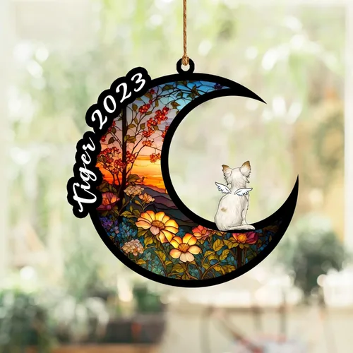 Vista 302 de Nazenti Atrapasoles conmemorativo para perros, adornos de Navidad personalizados para perros, adorno de Navidad, regalos conmemorativos para perros