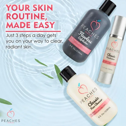 Vista 7 de Kit facial con exfoliante facial, limpiador facial e hidratante - Enriquecido con Gotu Kola y arándanos - Productos veganos para el cuidado
