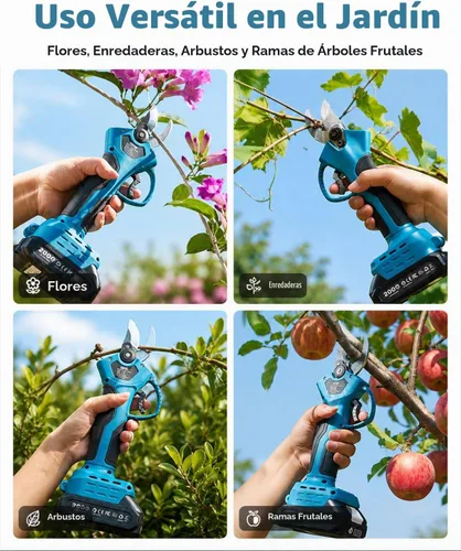Vista 8 de SEESII Tijeras de podar eléctricas, podadora inalámbrica de corte de 1.4