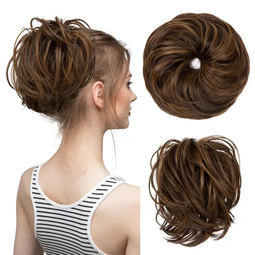 Vista 28 de Extensiones de cabello rizado con cola de caballo, cabello sintético con coleta recta, coleteros para mujer, rubio ceniza/rubio playa