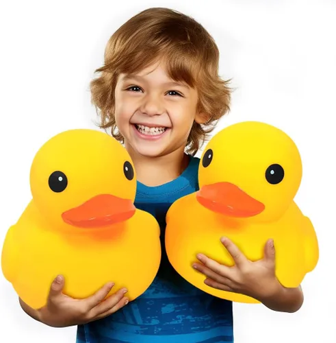 Vista 13 de 10.3 pulgadas Sin Agujero Gigante/Grande Impermeable Sin Ruido 'Bebe' Pato de Goma Divertido Amarillo/Ducikes Juguete de Baño/Piscina/Agua Sin