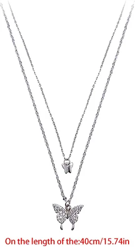 Vista 8 de XIANGLIANG Collar multicapa para mujer, colgante de varias capas, collares y collares para mujer, joyería de disfraz