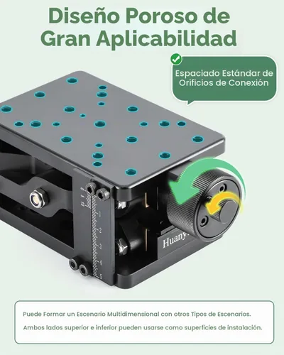 Vista 5 de Huanyu Z-Axis Plataforma de elevación manual 2.362 in Deslizamiento Mesa de desplazamiento de elevación