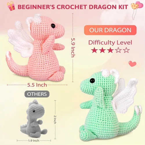 Vista 2 de Crochetta Kit de ganchillo para principiantes, kit de inicio de ganchillo con tutoriales en video paso a paso, kit de ganchillo para principiantes