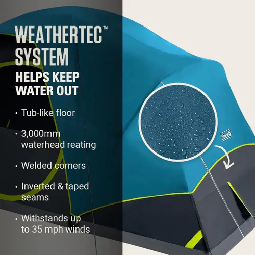 Vista 5 de Coleman Tienda de campaña Skydome para 4/6/8/10 personas con lluvia, configuración de 5 minutos, bloquea el 90% de la luz solar, un 20% más