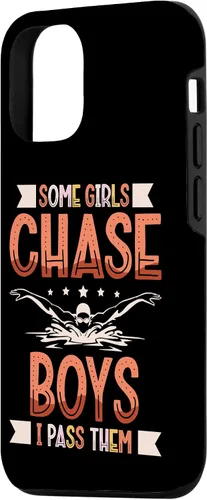 Vista 2 de iPhone 15 Funny Some Girls Chase Boys I Pass Them - Funda de natación para mujer