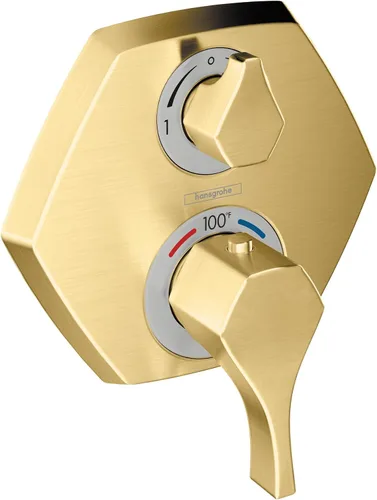 Vista 3 de hansgrohe Locarno 04820140 - Válvula de ducha termostática de transición con control de temperatura y desviador en bronce cepillado