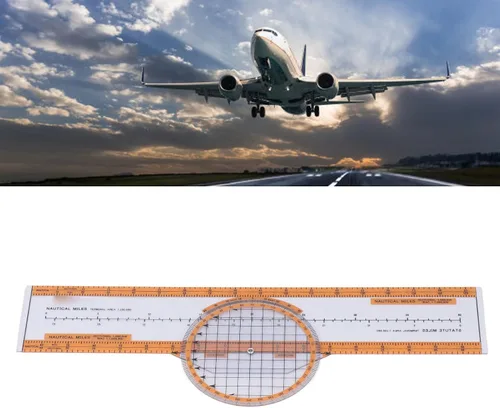 Vista 3 de Computer Durable Plastic Aviation Pilot Calculator with Turntable for Training Orange