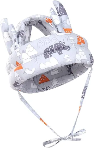 Vista 16 de Casco de seguridad para bebé, protección para la cabeza, de algodón, transpirable, ajustable, sin golpes, protector de cabeza para caminar y gatear