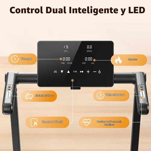 Vista 5 de JAGJOG Caminadora plegable, 15% de inclinación automática, 300 libras, 8.8