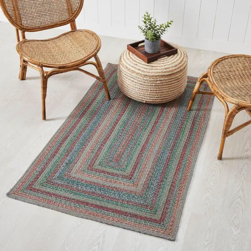 Vista 15 de VHC Brands Alfombra de yute multi medio círculo con almohadilla 19.5x36