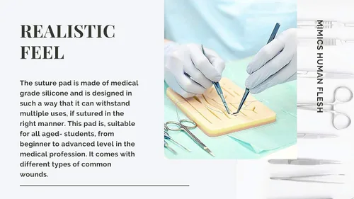 Vista 7 de Kit de práctica de sutura para estudiantes de medicina y veterinaria, sensación completa de piel real, juego de entrenamiento de sutura quirúrgica