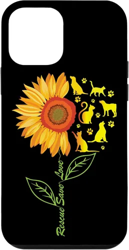Vista 12 de iPhone 14 RESCUE SAVE LOVE - Funda de pata de girasol para gatos y perros