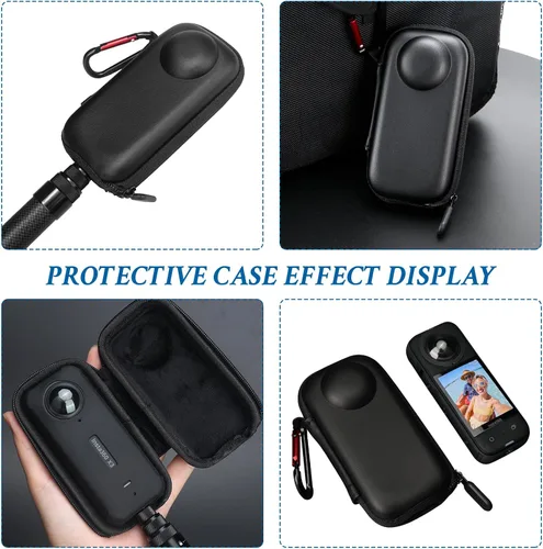 Vista 5 de Kit de accesorios protectores para cámara Vasgather para Insta 360 X3 Incluye cubierta protectora de silicona/Protectores de pantalla/Estuche