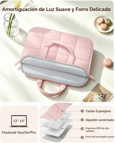 Vista 3 de FINPAC Funda para portátil MacBook Neo 13 pulgadas MacBook Air 13.6" Rosa